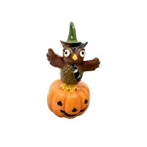 Pumpkin and Owl Figurine